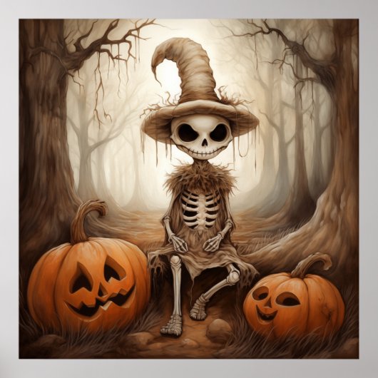 Halloween Skeleton Art Poster (Voorkant)