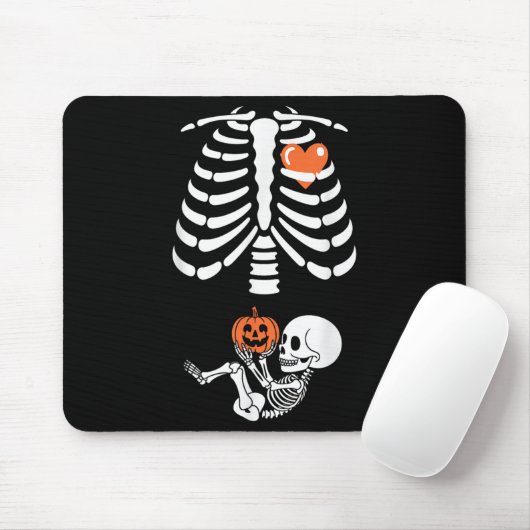 Halloween Skeleton Baby Rib Cage Maternity Pregnan Muismat (Met muis)