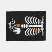 Halloween Skeleton Baby Rib Cage Pregnant Pumpkin Fleece Deken (Voorkant (Horizontaal))