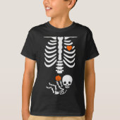 Halloween Skeleton Baby Rib Cage Pregnant Pumpkin T-shirt (Voorkant)