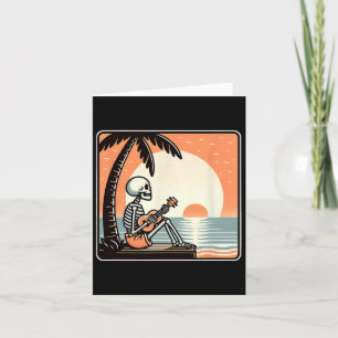 Halloween Skeleton Beach Palm Tree Kaart
