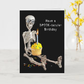 Halloween Skeleton Birthday Kaart (Gele Bloem)