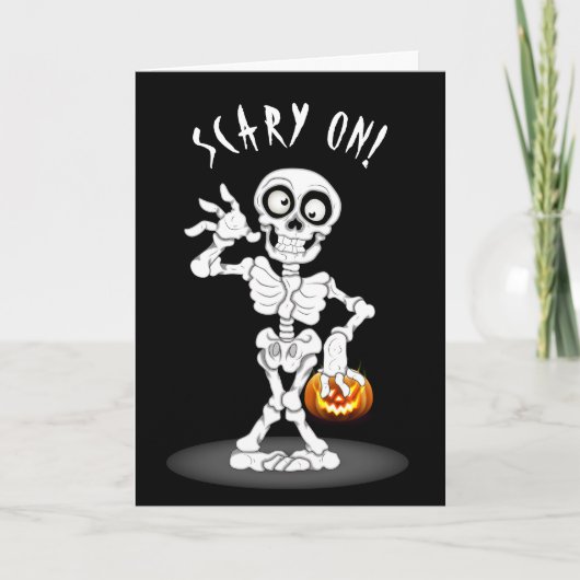 Halloween Skeleton Black Kaart (Voorkant)
