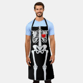 Halloween Skeleton Botten Hart All-Over Print Schort (Gedragen)
