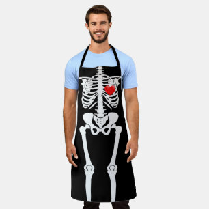 Halloween Skeleton Botten Hart All-Over Print Schort
