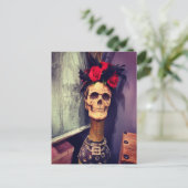 Halloween Skeleton Briefkaart (Staand voorkant)