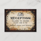 Halloween Skeleton Bruin Gothic Matching Receptie Informatiekaartje (Voorkant)