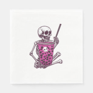 Halloween Skeleton Bubble Tea Servet