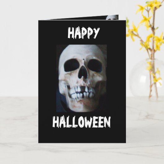 HALLOWEEN SKELETON CARTE (Fleur jaune)