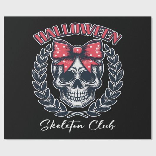 Halloween Skeleton Club Cadeaupapier (Vlak)