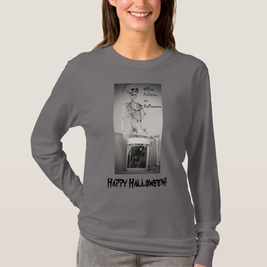 Halloween Skeleton Coffee Break Womens T-Shirt (Voorkant)