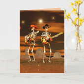 Halloween Skeleton Concert Kaart (Gele Bloem)