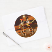 Halloween Skeleton Concert Ronde Sticker (Envelop)