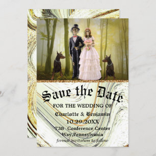 Halloween Skeleton Couple Gothic Save the Date