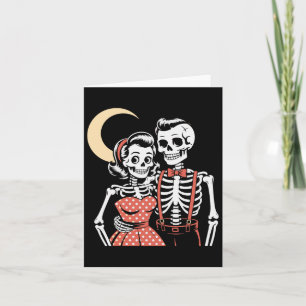 Halloween Skeleton Couple In Love 1950s St Kaart