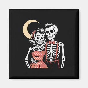  Halloween Skeleton Couple In Love 1950s St Magneet