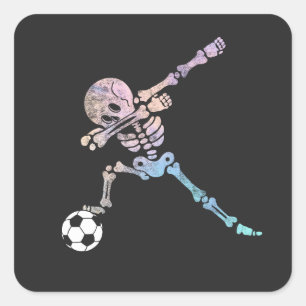 Halloween Skeleton Dab Pose Vierkante Sticker