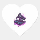 Halloween Skeleton DJ Hart Sticker (Voorkant)