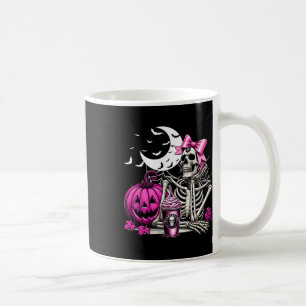 Halloween Skeleton Drink Koffie Roze Coquette B Koffiemok