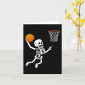 Halloween Skeleton Dunking Basketball Boys Girls K Kaart (Gele Bloem)