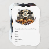 Halloween Skeleton Duo Invitation – Trick or Treat (Devant / Derrière)