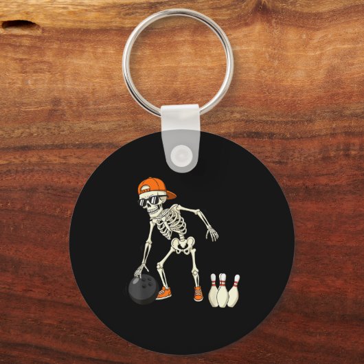Halloween Skeleton Funny Bowling Lovers For Teens Sleutelhanger (Voorkant)