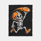 Halloween Skeleton Funny Football Shirt For Teens Fleece Deken (Voorkant)