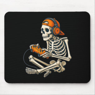 Halloween Skeleton Gamer Hoofdtelefoon Video Gamin Muismat