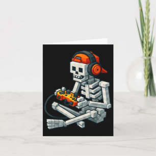 Halloween Skeleton Gamer Pixel Video Gaming Boys M Kaart