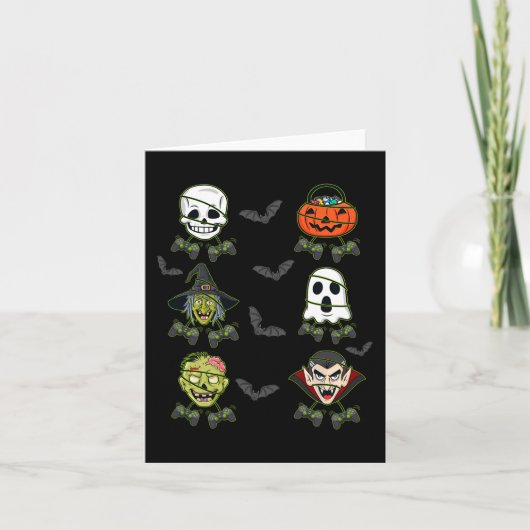 Halloween Skeleton Gaming Witch Vampire Zombie Boy Kaart (Voorkant)