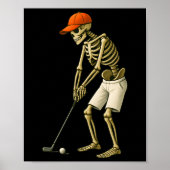 Halloween Skeleton Golfkostuum Funny Mannen Boys K Poster (Voorkant)