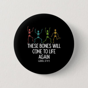 Halloween Skeleton Grappig Christelijke Mannen Vro Ronde Button 5,7 Cm