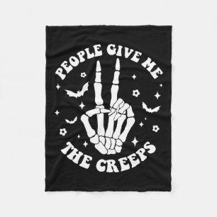 Halloween Skeleton Hand Mensen geven me de Creeps Fleece Deken