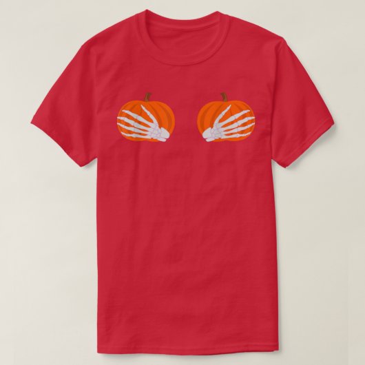Halloween, Skeleton Hand Pumpkin T-shirt (Design voorkant)
