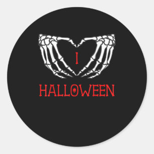 Halloween Skeleton Handen Vormen Hart Gothic Ronde Sticker