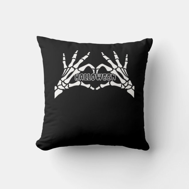 Halloween - Skeleton Hands Heart Kussen (Voorkant)