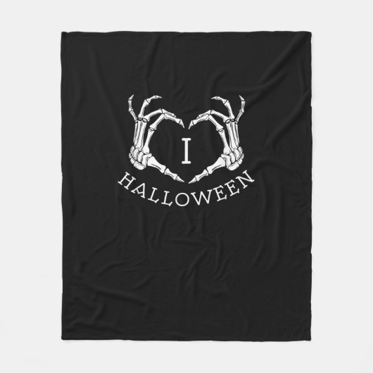 Halloween Skeleton Heart Herfst Fleece Deken (Voorkant)