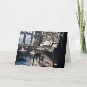 Halloween Skeleton Het spelen van een piano Kaart