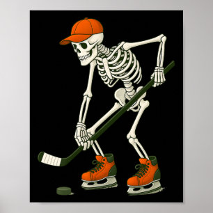 Halloween Skeleton Ijshockey Kostuum Grappige Mann Poster
