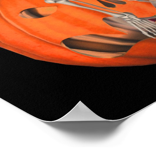 Halloween Skeleton Jack O Lantern Pumpkin Poster (Hoek)
