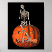Halloween Skeleton Jack O Lantern Pumpkin Poster (Voorkant)