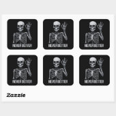 Halloween Skeleton - Nooit Beter Ik Vierkante Sticker (Vel)