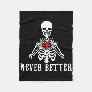 Halloween Skeleton Nooit Betere Handen Hart Grappi Fleece Deken