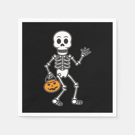 Halloween Skeleton Paper Napkin Servet (Voorkant)