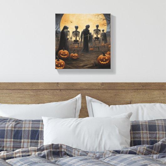 Halloween Skeleton Parade Canvas (Insitu (Slaapkamer))