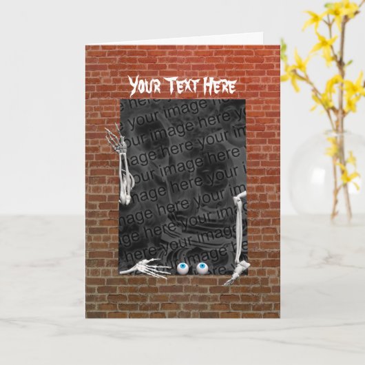 Halloween Skeleton Parts (foto lijst) Lang Kaart (Gele Bloem)