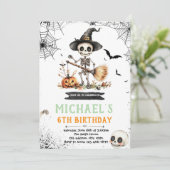Halloween skeleton party uitnodiging (Staand voorkant)