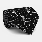 Halloween Skeleton Pattern Stropdas (Opgerold)