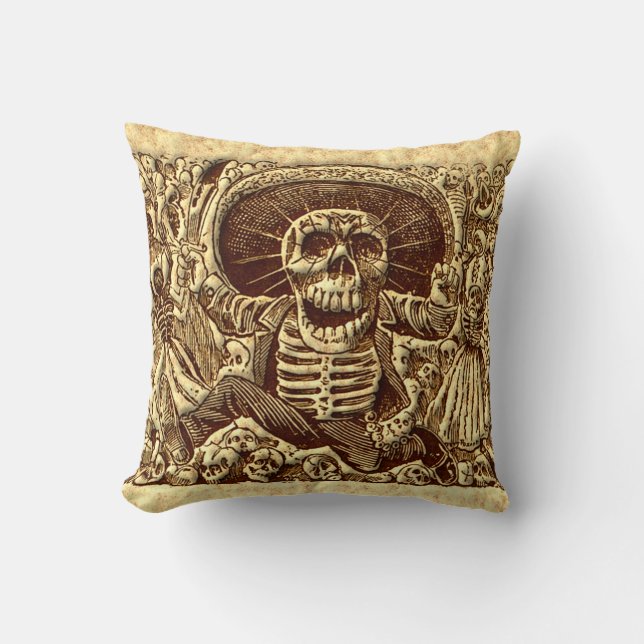 Halloween Skeleton Pirate Kussen (Voorkant)