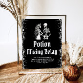 Halloween Skeleton Potion Mixing Relay Sign Poster
